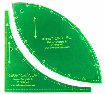 Slit & Sew Quilting Template - Melon - 8" Finished - Special Order