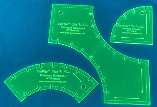 CutRite Slit N Sew Pathways 8in Finished Template Set # QP031677  -  Special Order