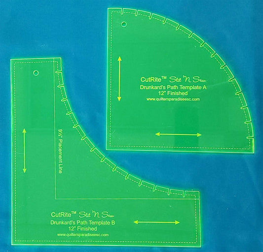 CutRite Slit N Sew Drunkards Path 12in Finished Template # QP031741  - Special Order