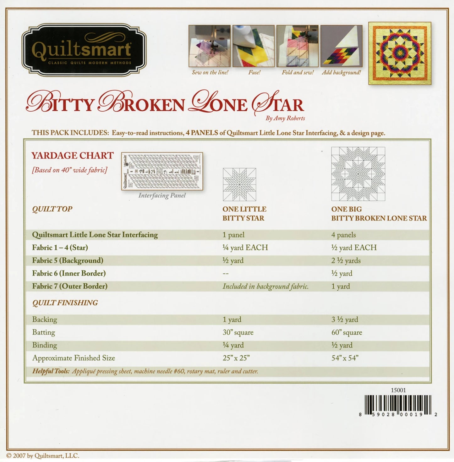 Bitty Broken Lone Star Snuggler Pack by QuiltSmart