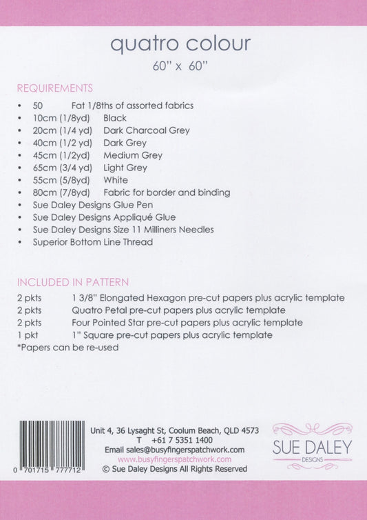 Quatro Colour Quilt by Sue Daley