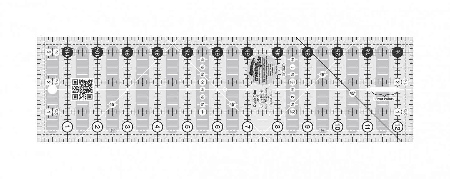 Quick Trim Ruler 3-1/2in X 12-1/2in Rectangle CGRMT1