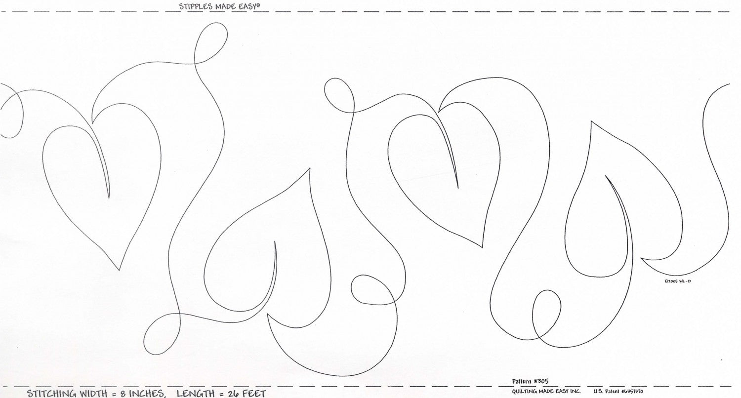 Quilt Pattern On A Roll Stipples & Leaves 9 1/2in x 26' # QME305 - Special Order