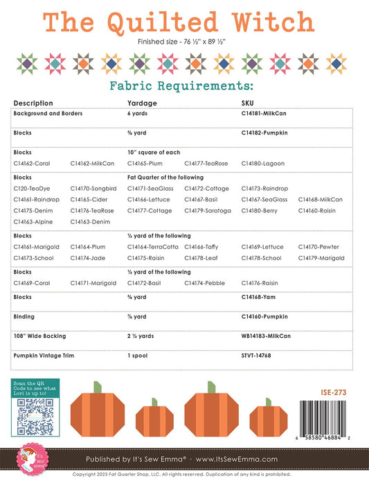 Quilted Witch Quilt Pattern by It's Sew Emma ISE-273 - Special Order