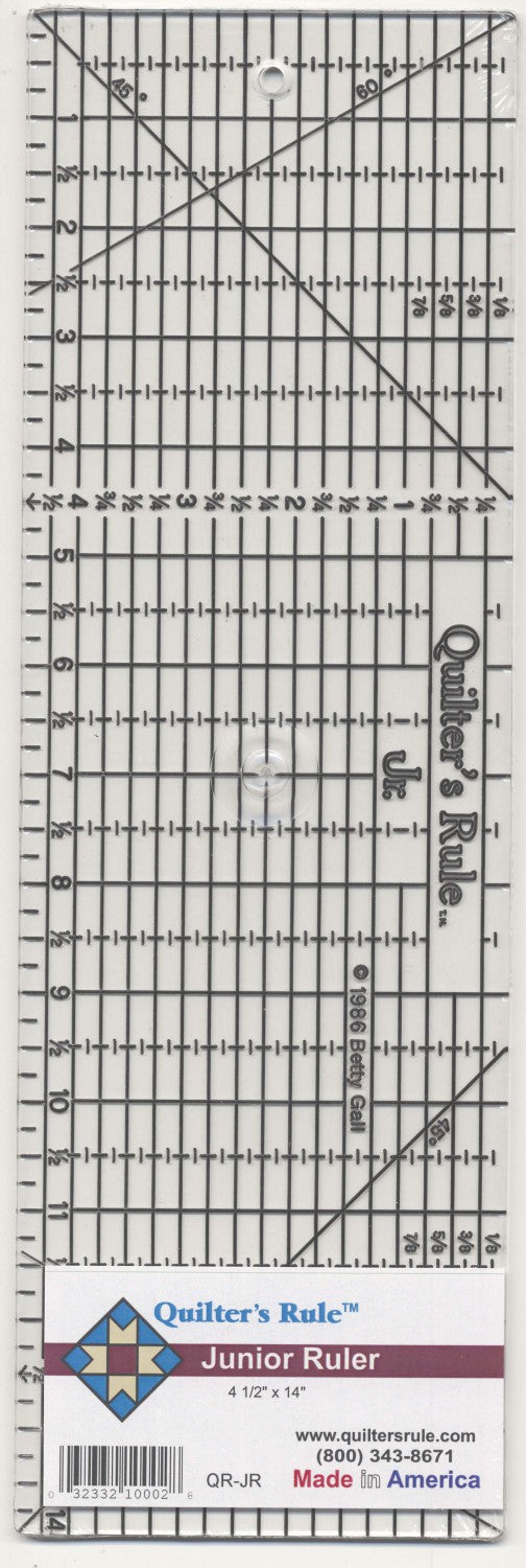 Quilter's Rule 4 1/2in x 14in Ruler With Grids # QRJR - Special Order
