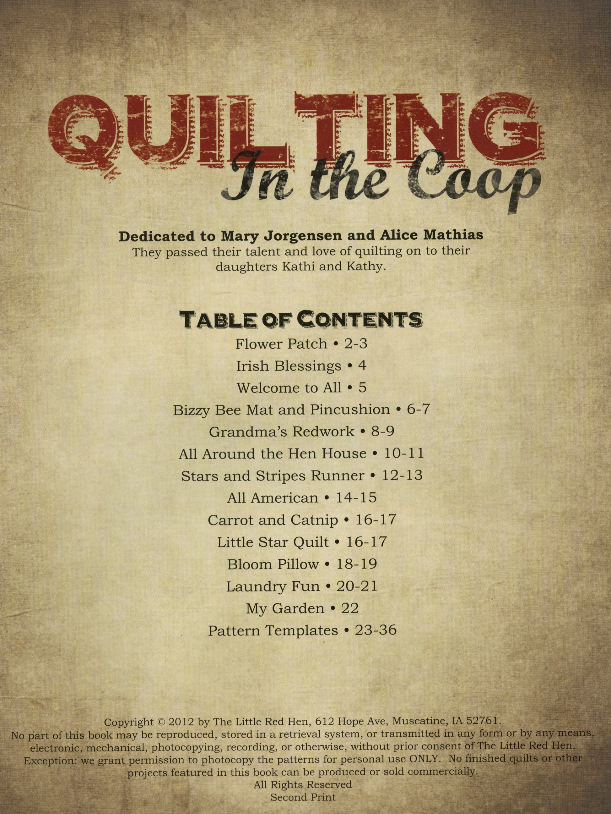 Quilting in the Coop by Littel Ren Hen - Special Order
