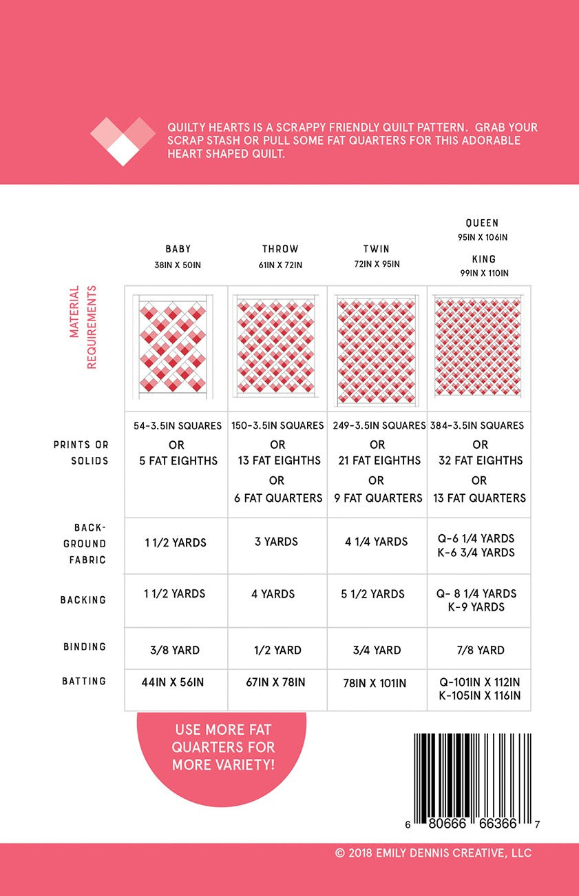 Quilty Hearts Quilt Pattern by Quilty Love