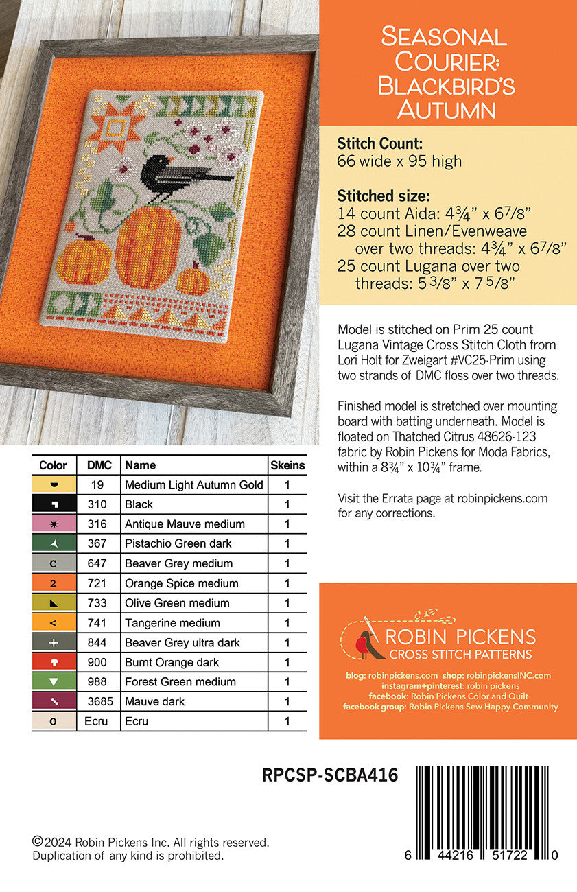 Seasonal Courier: Blackbird's Autumn # RPCSP-SCBA416 - Special Order - Will Ship After 10-25-24