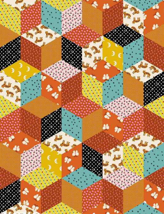 ooh Lucky Lucky by Alexia Marcelle Abegg : Tumbling Blocks Caramel RS4112 15 (Estimated Arrival Mar. 2025)