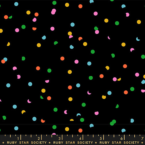 Sidekicks by Ruby Star Society Collaborative : Hole Punch Dot Multi On Black RS5220 49