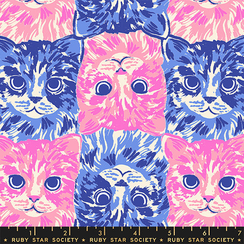 Oops All Cats by Sarah Watts : Cat Checkers Lindley Blue RS2148 14