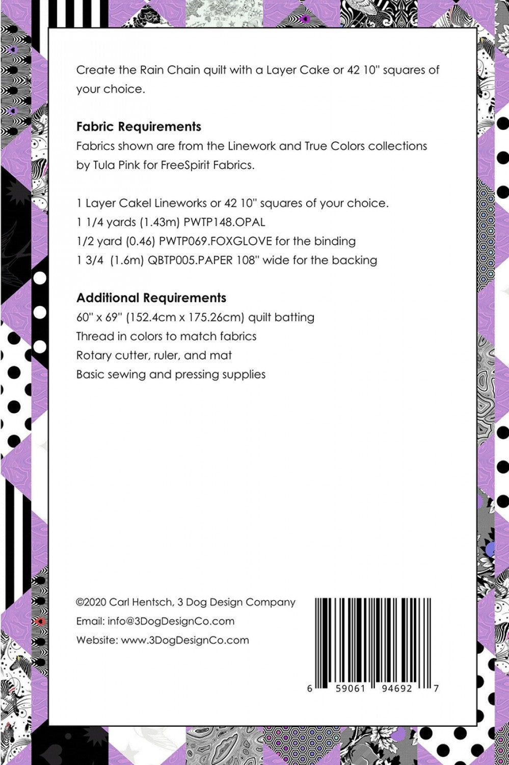 Rain Chain Quilt Pattern by 3 Dog Design - Special Order