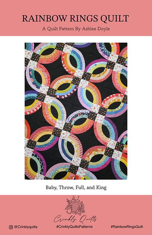 Rainbow Rings Quilt Pattern by Crinkly Quilts