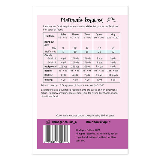 Rainbow Sky Quilt Pattern by Megan Collins Quilt Design