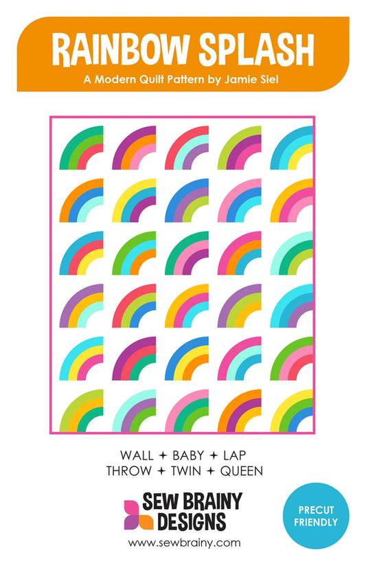 Rainbow Splash Quilt Pattern by Sew Brainy Designs