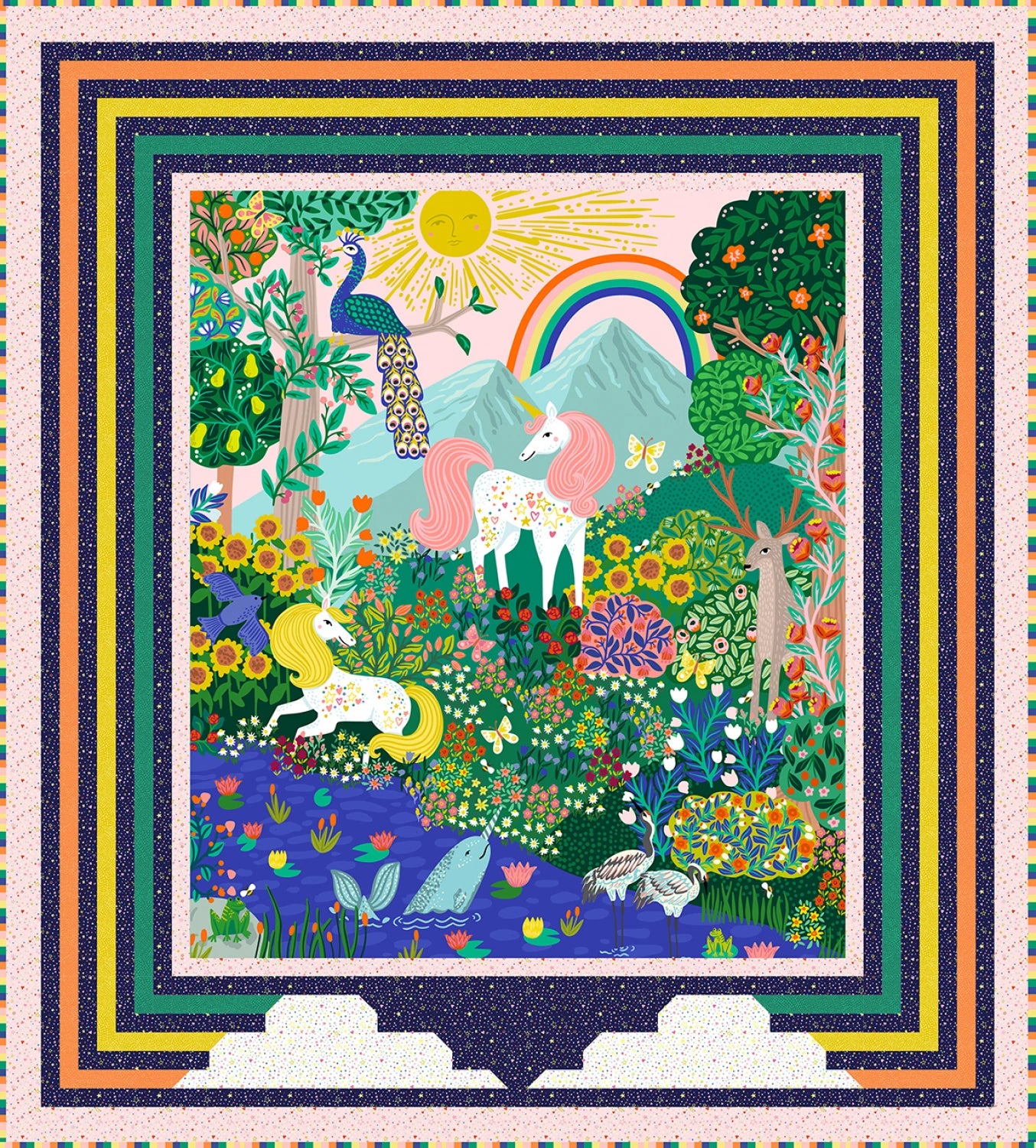 Rainbow Vale by Whistler Studios : Rainbow Forest Quilt Front