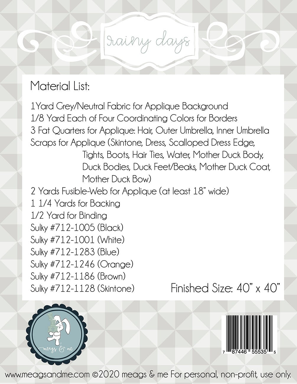 Rainy Days # MAMP112 - Special Order