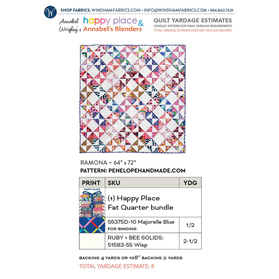 Happy Place by Annabel Wrigley - Ramona Quilt Kit