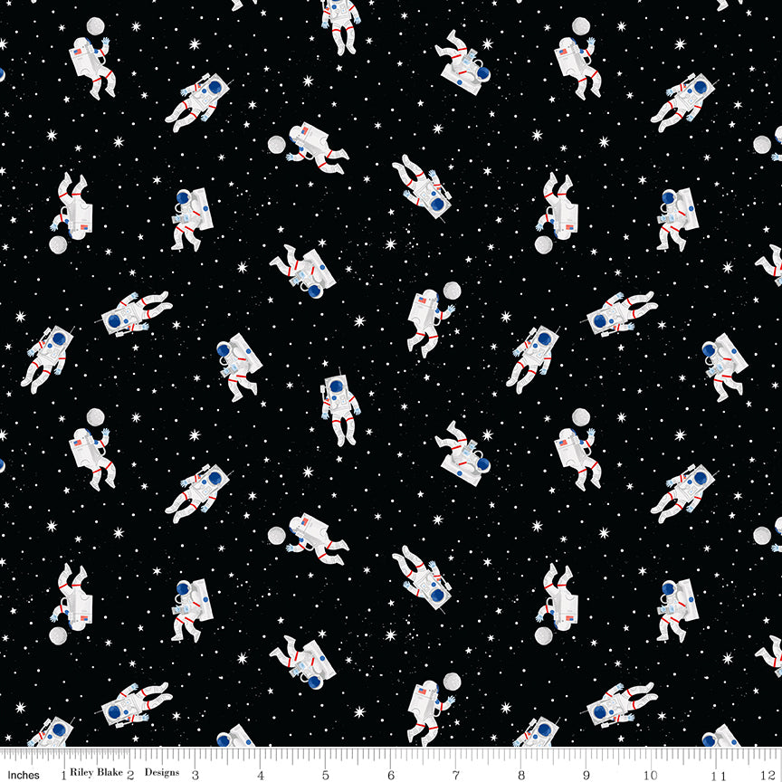Reach For The Stars with NASA by Riley Blake Designs : Astronauts Black C18333-BLACK