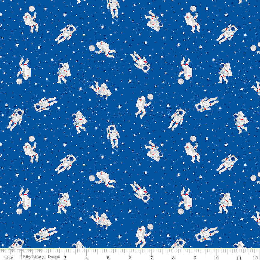 Reach For The Stars with NASA by Riley Blake Designs : Astronauts Sapphire C18333-SAPPHIRE
