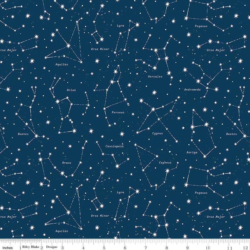 Reach For The Stars with NASA by Riley Blake Designs : Constellations Navy C18334-NAVY