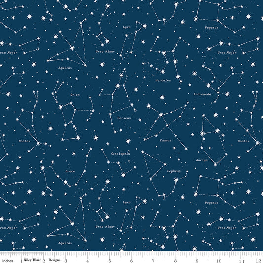 Reach For The Stars with NASA by Riley Blake Designs : Constellations Navy C18334-NAVY