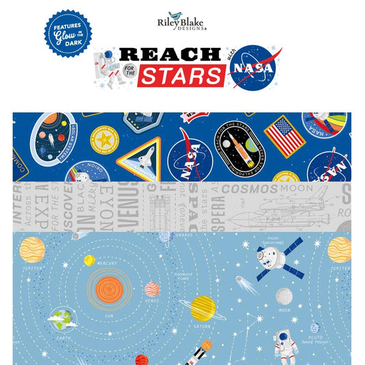 Reach For The Stars with NASA by Riley Blake Designs : Fabric Bundles Including Panel