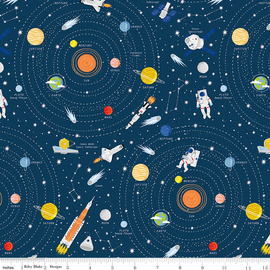 Reach For The Stars with NASA by Riley Blake Designs : Galaxy Navy C18330-NAVY