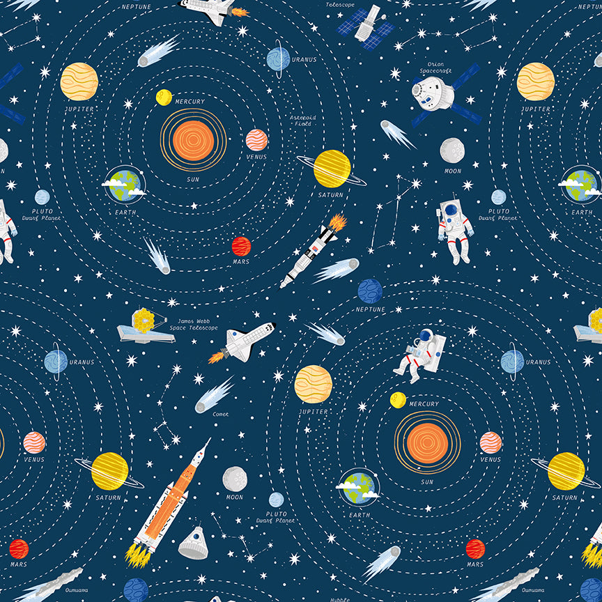 Reach For The Stars with NASA by Riley Blake Designs : Galaxy Navy C18330-NAVY
