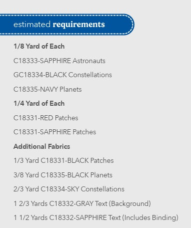 Reach For The Stars with NASA by Riley Blake Designs : People in Space Quilt Kit