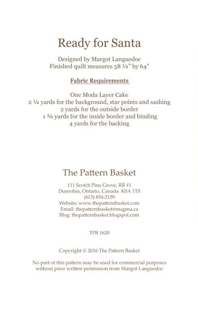 Ready For Santa Quilt Pattern by The Pattern Basket