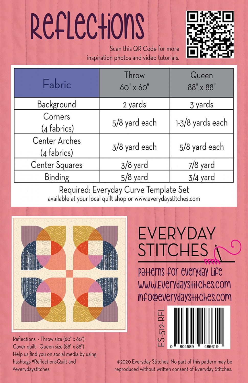 Reflections Quilt Pattern by Everyday Stitches
