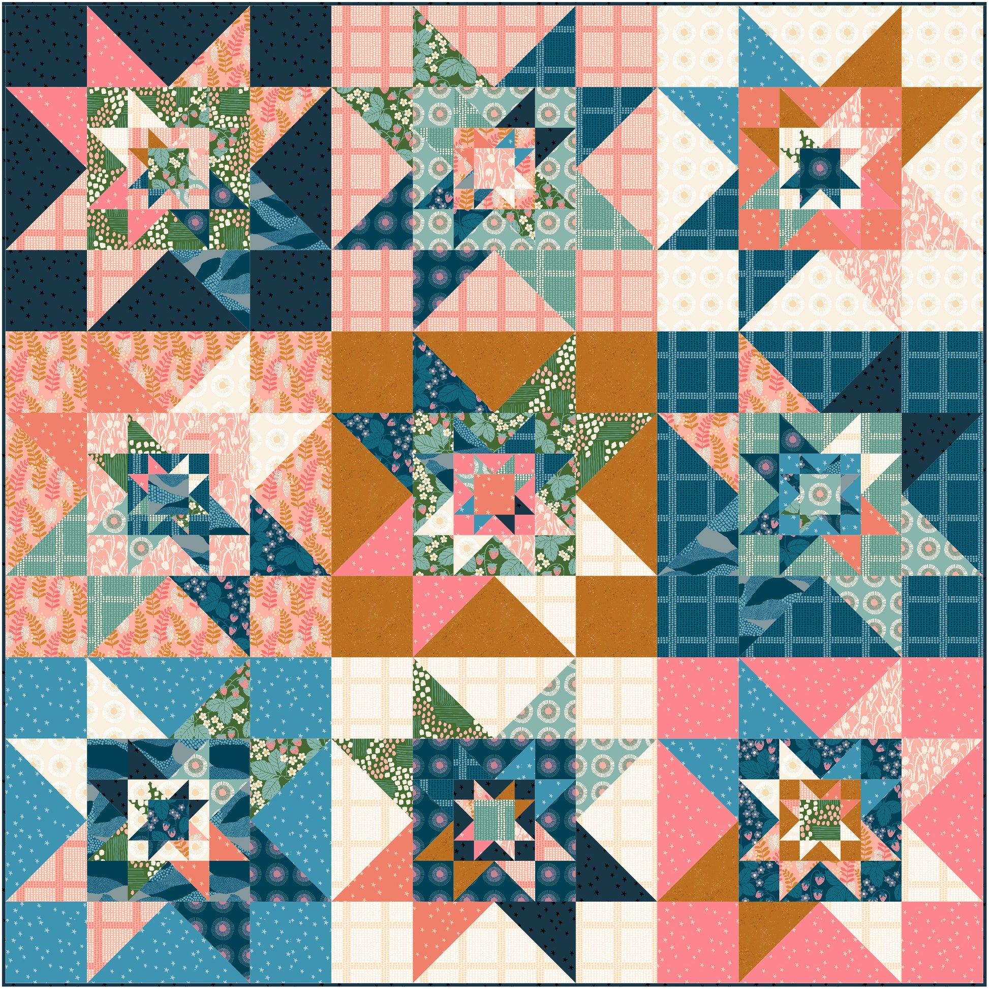 Reimagined Landscapes by Jen Hewett : Star Stacked Quilt Kit