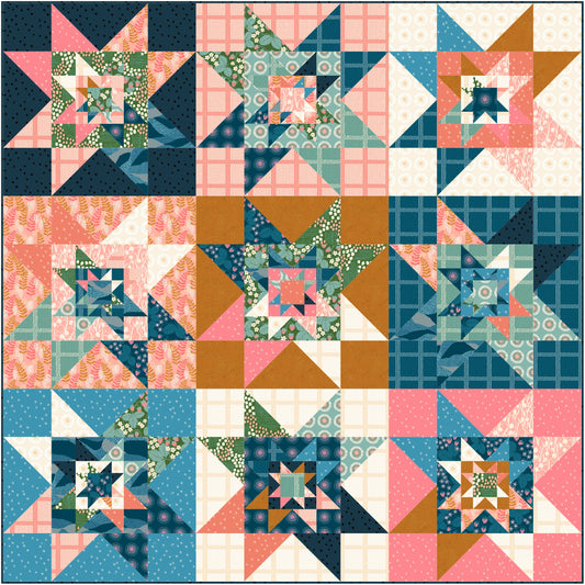 Reimagined Landscapes by Jen Hewett : Star Stacked Quilt Kit