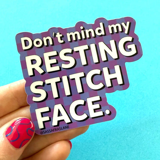 Resting Stitch Face Sticker by Sassafras Lane