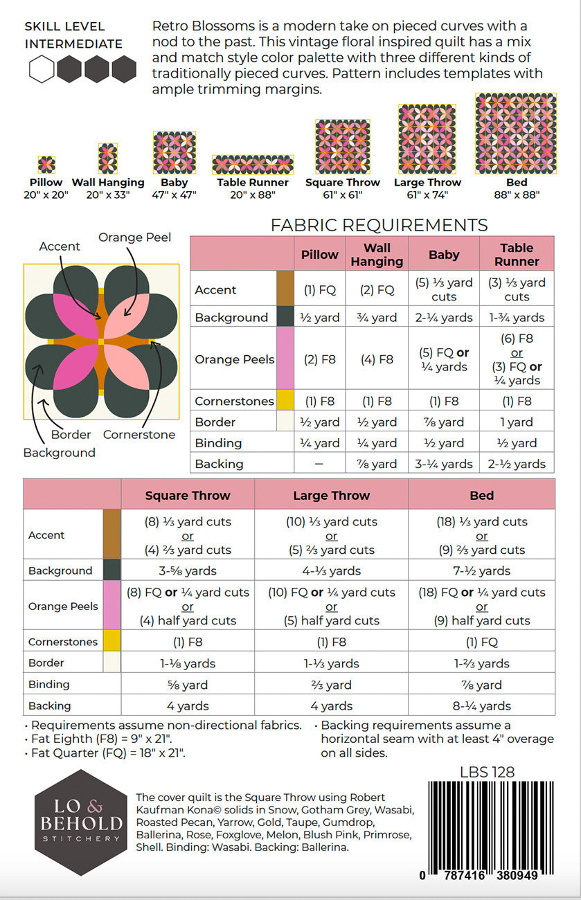 Retro Blossoms Quilt Pattern by Lo & Behold Stitchery