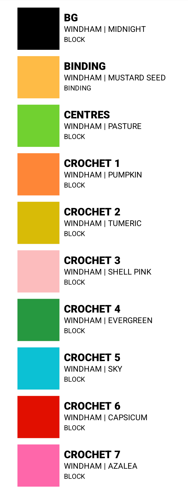 Retro Crochet Quilt Kit featuring Ruby + Bee Solids