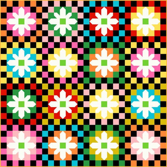 Retro Crochet Quilt Kit featuring Ruby + Bee Solids