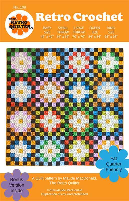 Retro Crochet Quilt Pattern by The Retro Quilter