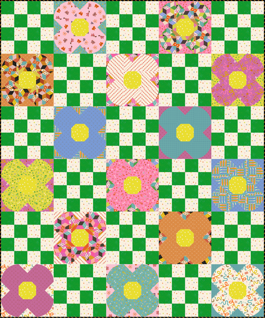 ooh Lucky Lucky by Alexia Marcelle Abegg : Popping Posies Quilt Kit (Estimated Arrival Mar. 2025)
