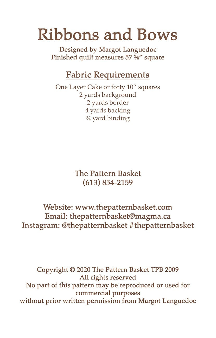 Ribbons and Bows Quilt Pattern by The Pattern Basket