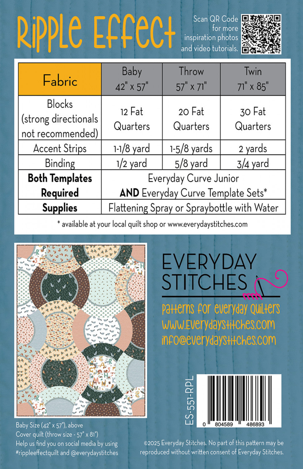 Ripple Effect Quilt Pattern by Everyday Stitches