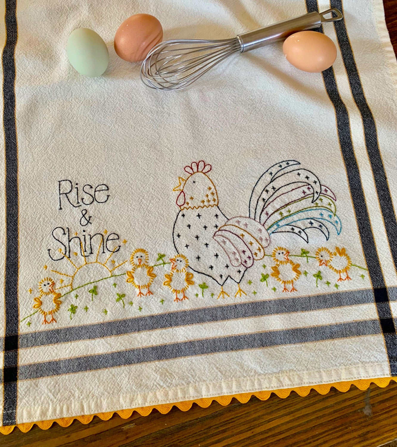 Rise and Shine Embroidery Dishtowel Kit # BR266K - Special Order