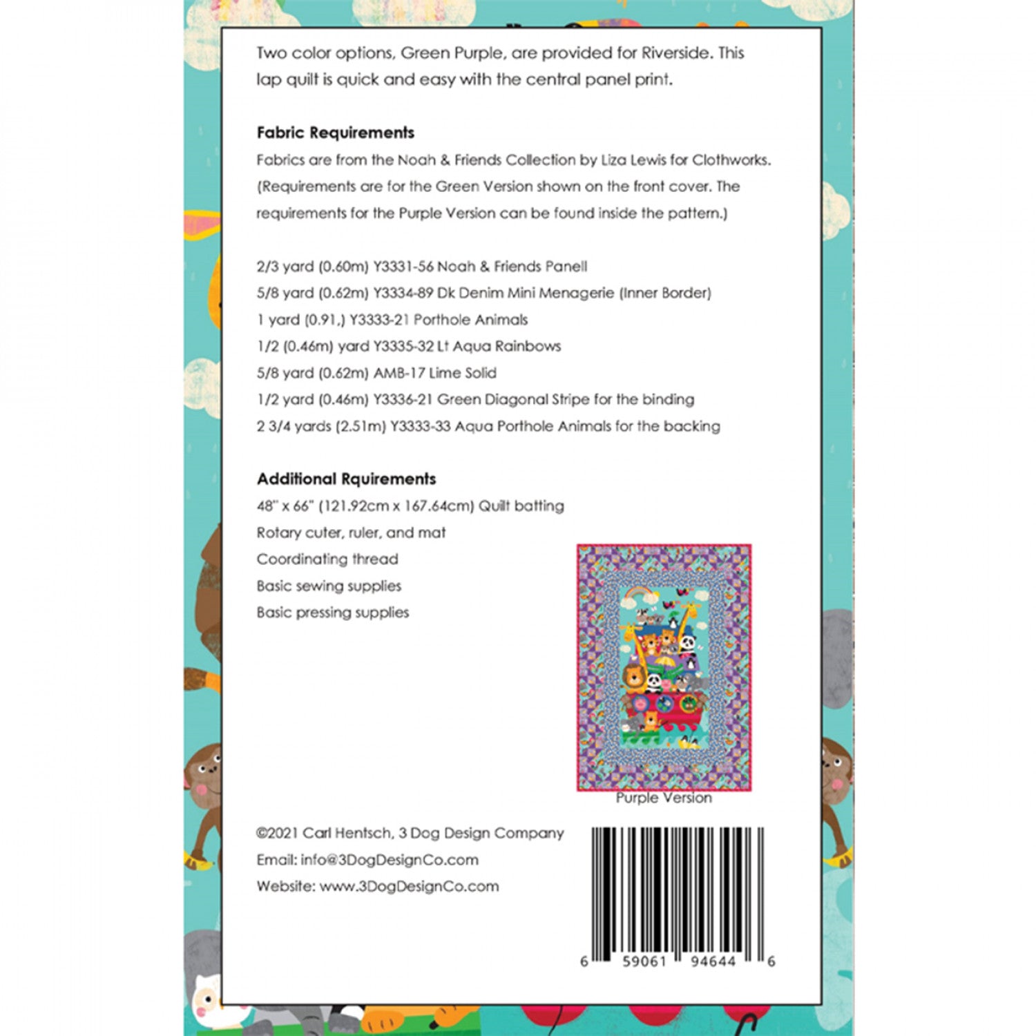 Riverside Quilt Pattern by 3 Dog Design Co. - Special Order