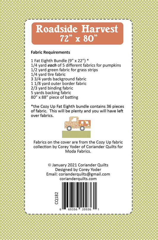 Roadside Harvest Quilt Pattern by Coriander Quilts - Special Order