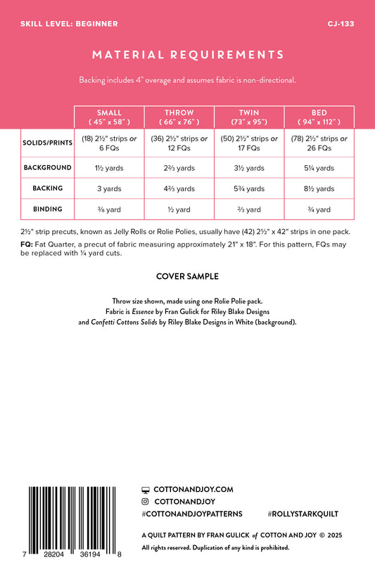 Rolly Stack Quilt Pattern by Cotton and Joy