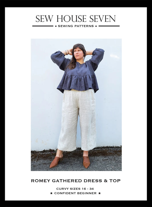 Romney Gathered Dress & Top Pattern by Sew House Seven - Size 16-34 - Special Order