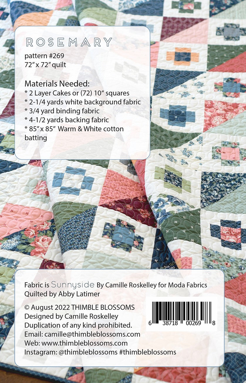 Rosemary Quilt Pattern by Thimble Blossoms