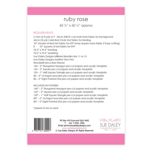 Ruby Rose Quilt Pattern # PSD-RUBY - Special Order