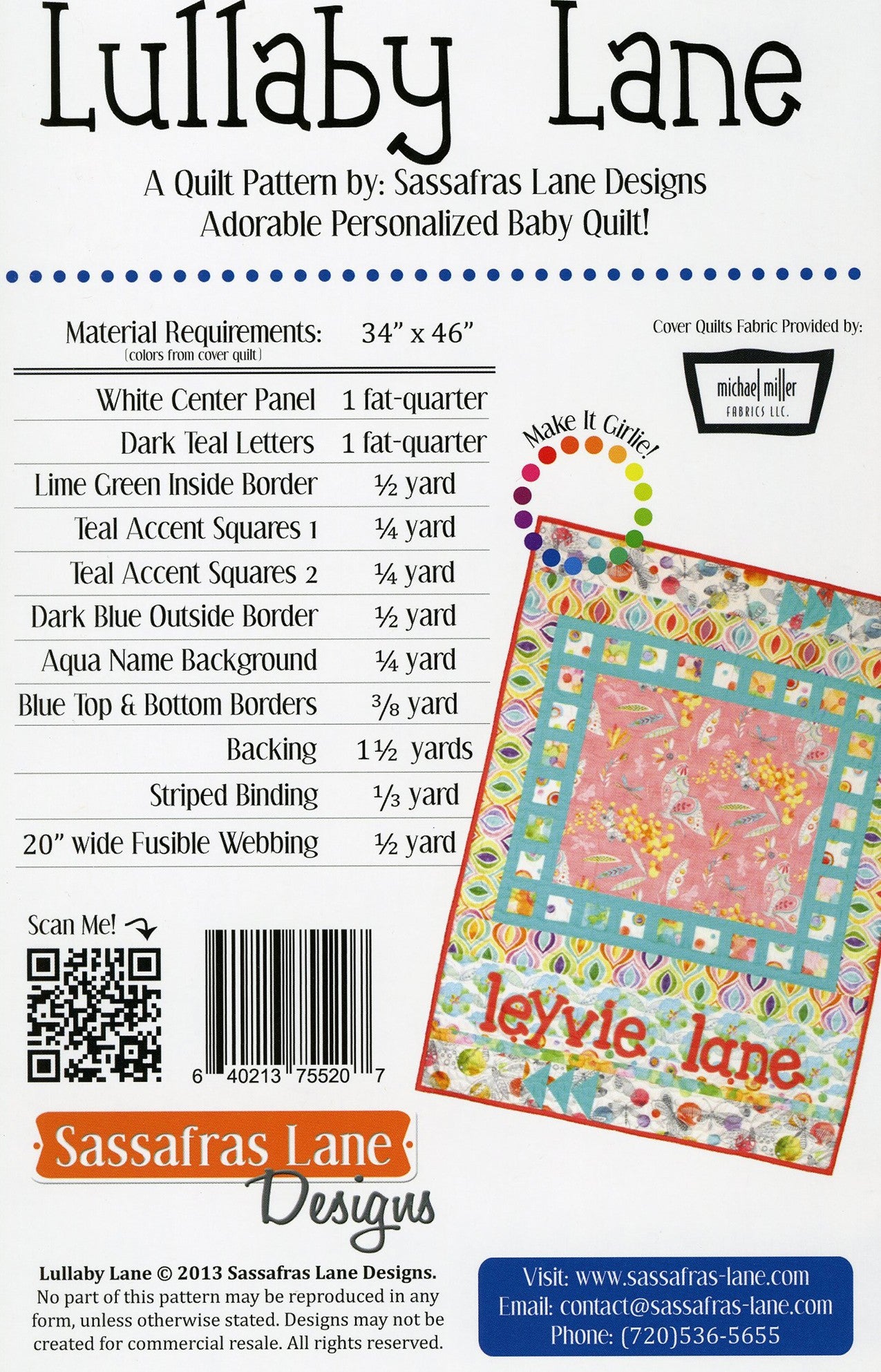 Lullaby Lane # SASSLN0009- Special Order